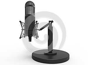 3d illustration of retro microphone.