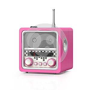 3d illustration: Rock and roll radio on a white background