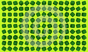 3d illustration of rows of green neon cubes