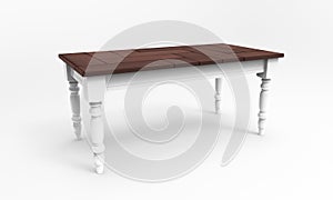 3d illustration of rustic countrystyle table