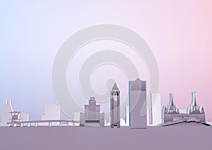 3d illustration of San Diego city skyline background