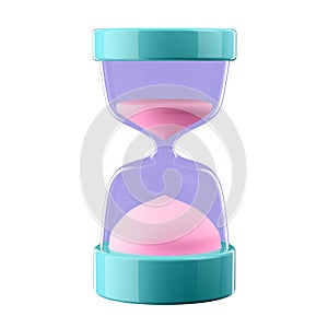 3d illustration. Sandclock in cartoon style not white background.