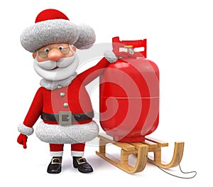 3d illustration Santa Claus with a gift