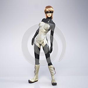 3D illustration of a science-fiction female