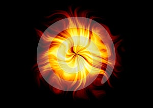 3d illustration of scorching flames burning in the dark