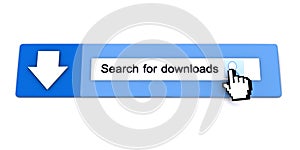 3D illustration of search and download