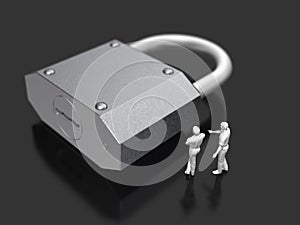 3D illustration of security.