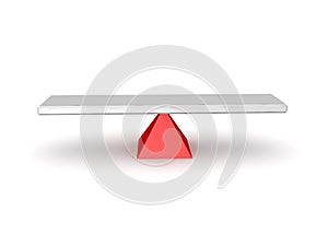3D illustration of a seesaw