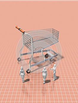 3D illustration of shopping.