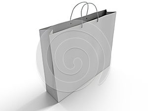 3D illustration of shopping bag isolated on white background.