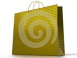 3D illustration of shopping bag isolated on white background.