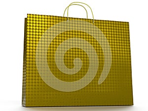 3D illustration of shopping bag isolated on white background.