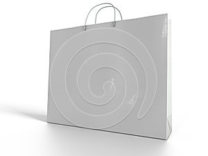 3D illustration of shopping bag isolated on white background.