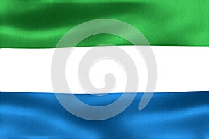 3D-Illustration of a Sierra Leone flag - realistic waving fabric flag