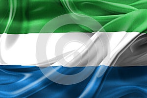 3D-Illustration of a Sierra Leone flag - realistic waving fabric flag