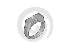 3D illustration of signet ring