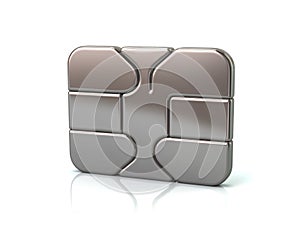 3d illustration of silver business credit debit card bank ATM ch