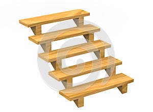 3d illustration of simple stairs.