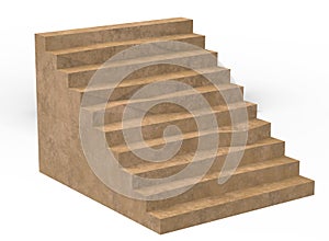 3d illustration of simple stairs.