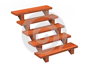 3d illustration of simple stairs.