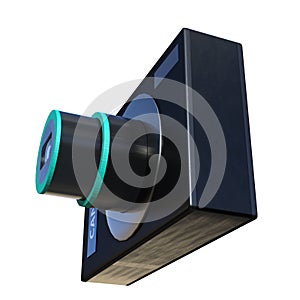 3D-illustration of small takeaway camera with compact design over white
