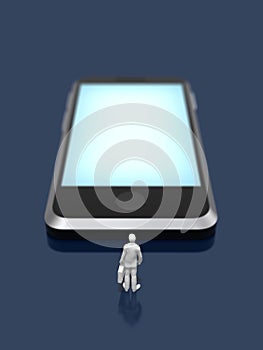 3D illustration of smart phone.