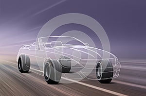 3D illustration of sport car