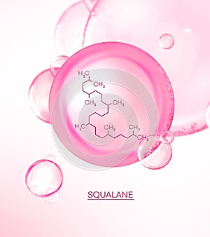 3d illustration of squalene in a facial serum or in a cosmetic liquid.