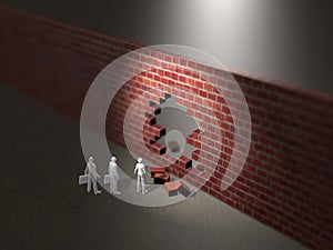 3D illustration of standing wall