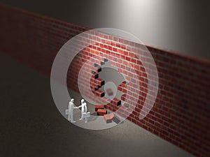 3D illustration of standing wall