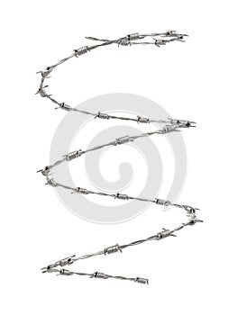 3D illustration of steinless stell barbed wire.