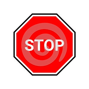 3D illustration Stop road sign on white background