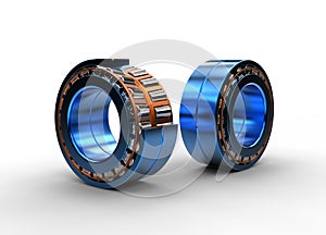 3D illustration of tapered roller bearing