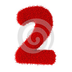 -   3D illustration. Three-dimensional letters and numbers made of green grass, isolated on a white background, are intended for c