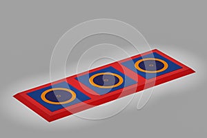 3d illustration three mats for Greco-Roman wrestling stand