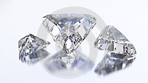 3D illustration three trillion straight diamond stone