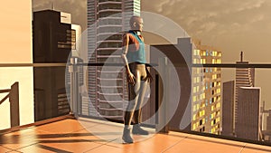 3D Illustration of a transhuman person