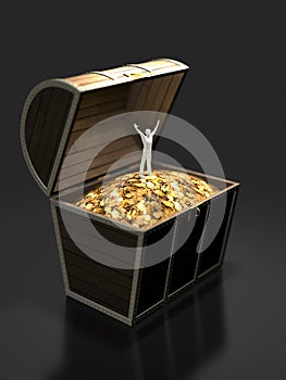 3D illustration of treasure discovery