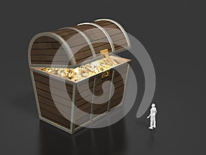 3D illustration of treasure discovery