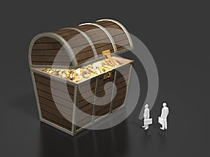 3D illustration of treasure discovery