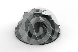 3D illustration of turbo impeller