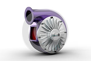 3D illustration of turbo pump