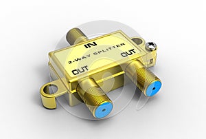 3d illustration of TV cable splitter