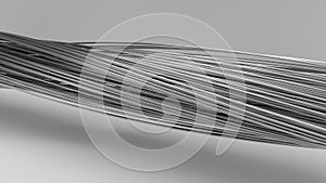 3d illustration of twisting metal rods.