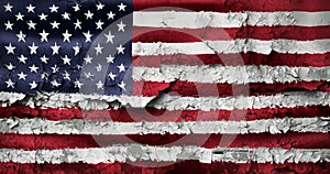 3D-Illustration of a USA flag - realistic waving fabric flag