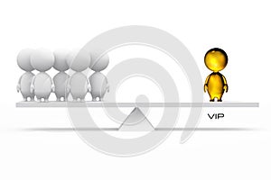 3D illustration of a VIP