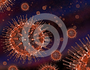 3D illustration of a virus
