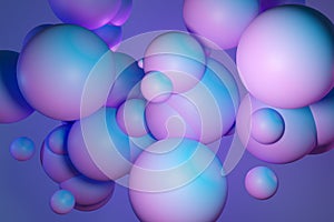 3D illustration volumetric pink and blue ball