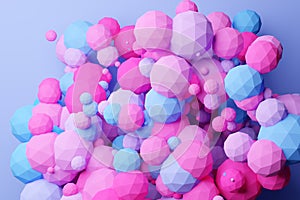 3D illustration volumetric pink and blue ball