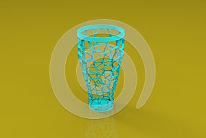 3d illustration of voronoi vase isolated